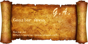 Geszler Anna névjegykártya